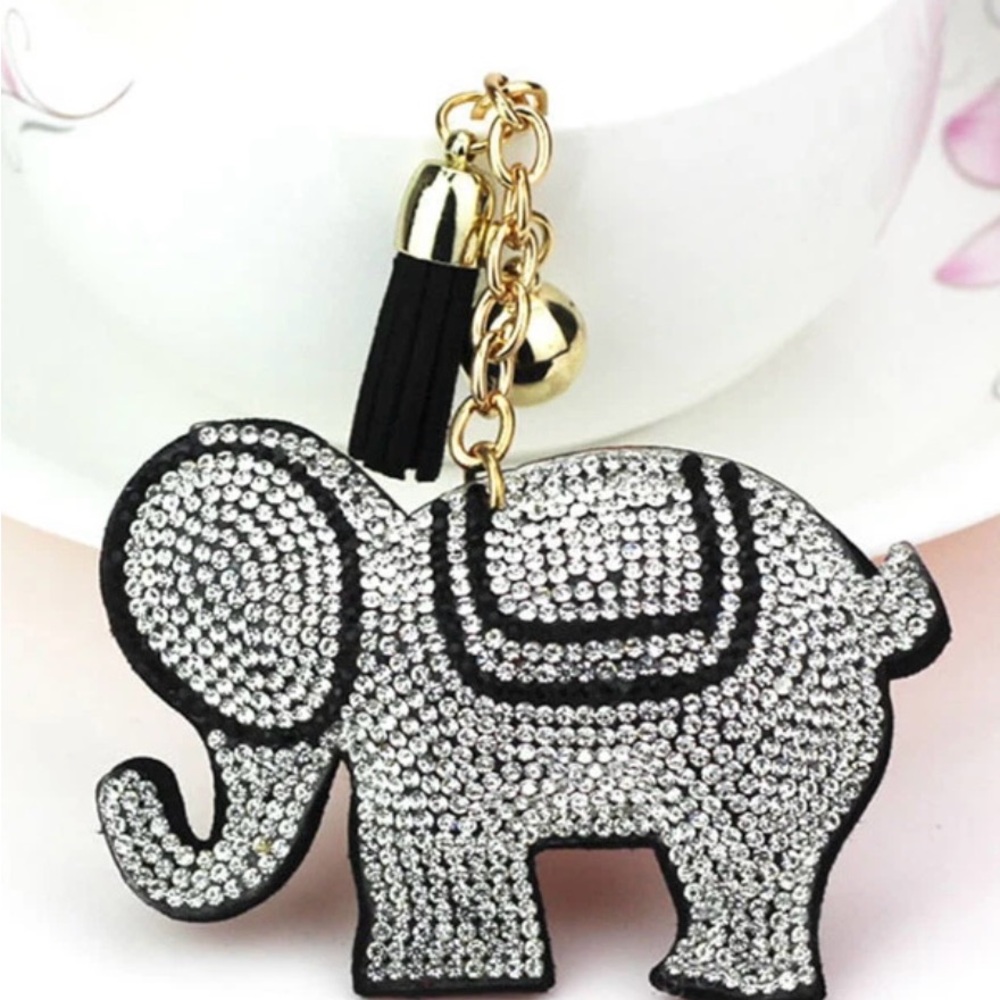 Elegant Silver Elephant Keychain